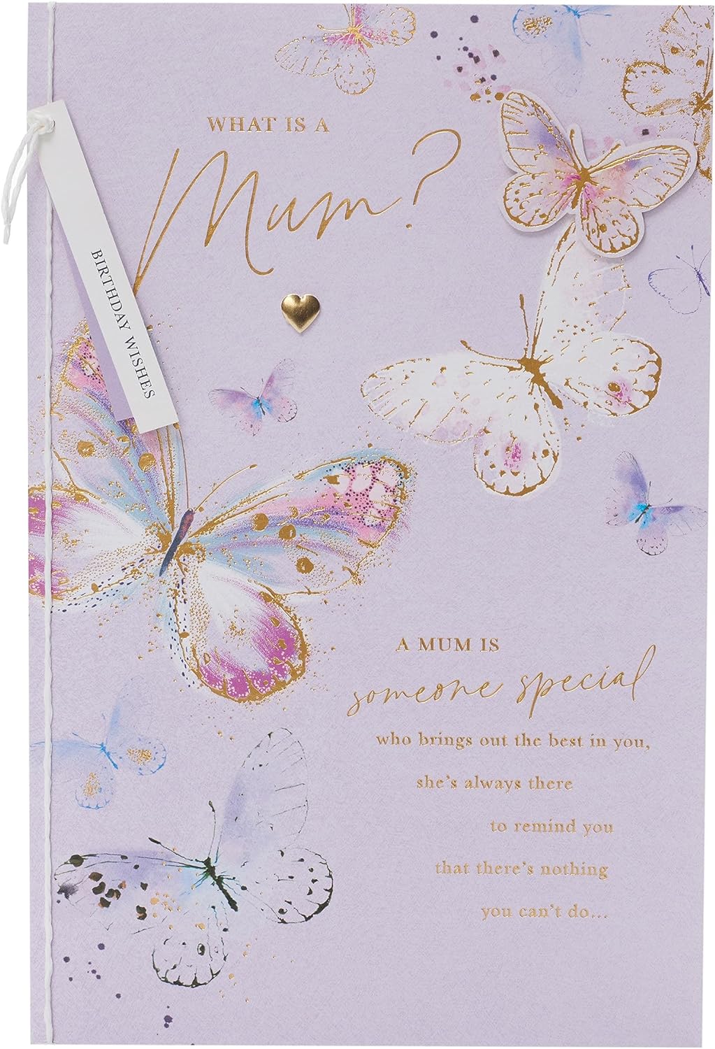 UK Greetings Delicate Butterflies Mum birthday greeting card featuring floral butterfly design and heartfelt message.