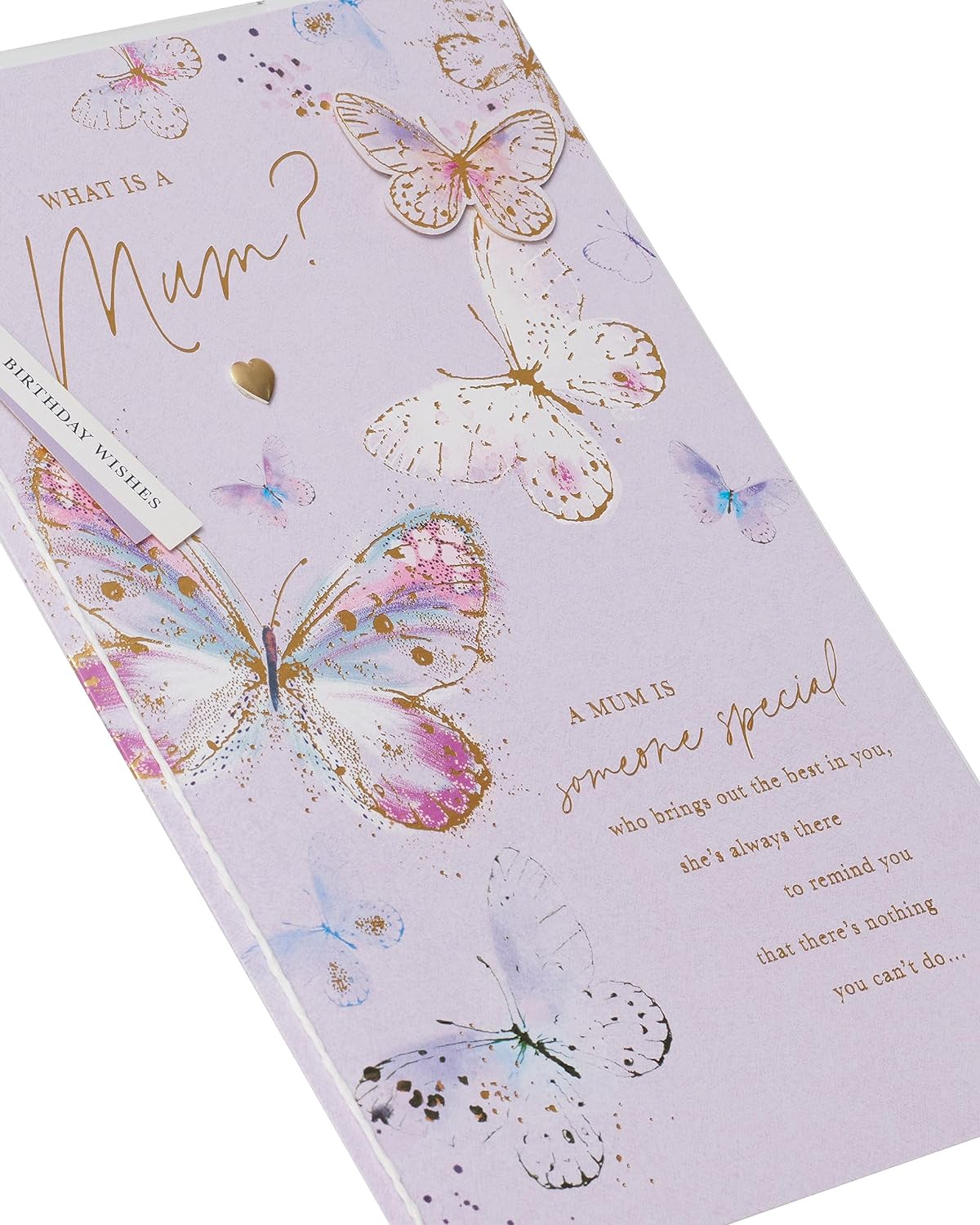 UK Greetings Delicate Butterflies Mum birthday greeting card with floral butterfly design, suitable for celebrating mothers.