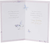 UK Greetings Mum birthday card with delicate butterfly design, featuring colorful butterflies on a white background.