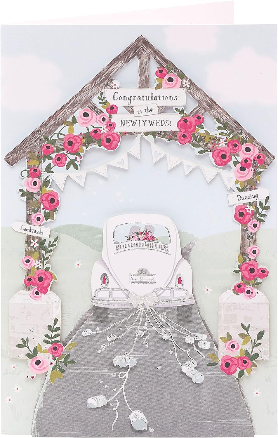 UK Greetings wedding greeting card with detailed floral design, ideal for celebrating special occasions with elegant style.