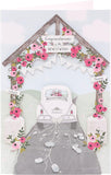 UK Greetings wedding greeting card with detailed floral design, ideal for celebrating special occasions with elegant style.