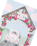 UK Greetings wedding greeting card with detailed floral design, featuring elegant artwork for special wedding occasions.