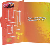 UK Greetings Disney 4th birthday card for boys featuring Lightning McQueen from Cars, with an envelope, perfect for young fans.