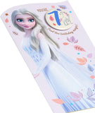 Disney Frozen 7th birthday greeting card for girls by UK Greetings featuring Elsa, with an envelope and Frozen-themed design.