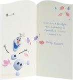 Disney Frozen 7th birthday greeting card for girls by UK Greetings featuring Elsa, with a matching envelope and Frozen design.