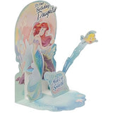 UK Greetings Disney Ariel and Flounder birthday greeting card featuring colorful underwater design for daughters.