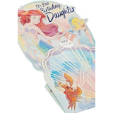 Disney Ariel and Flounder birthday greeting card by UK Greetings featuring colorful underwater scene for daughter.