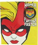 Disney Avengers Captain Marvel birthday greeting card by UK Greetings featuring a badge, suitable for fans of Marvel superheroes.