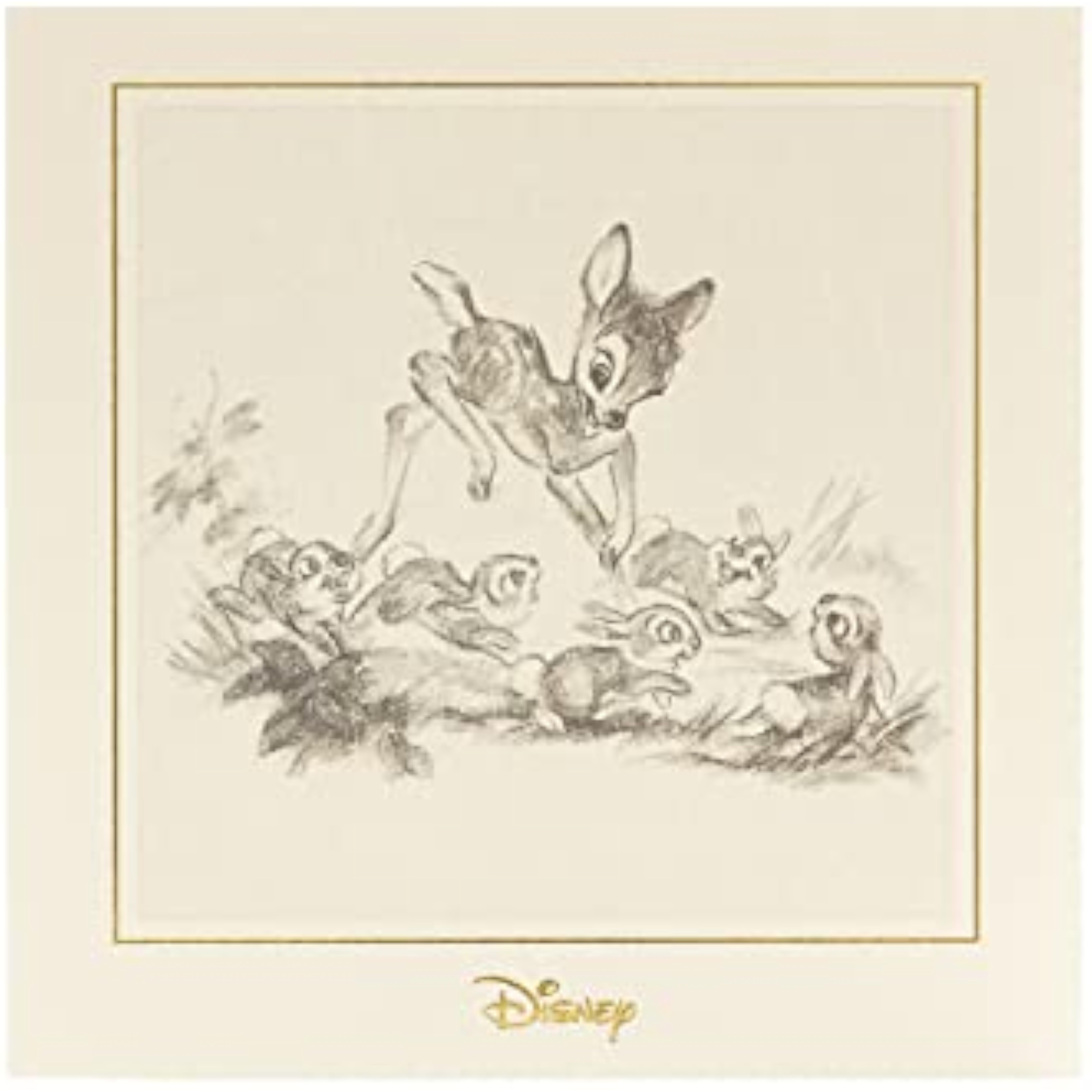 UK Greetings Disney Bambi original sketch blank birthday card with Bambi illustration, perfect for sending birthday wishes.