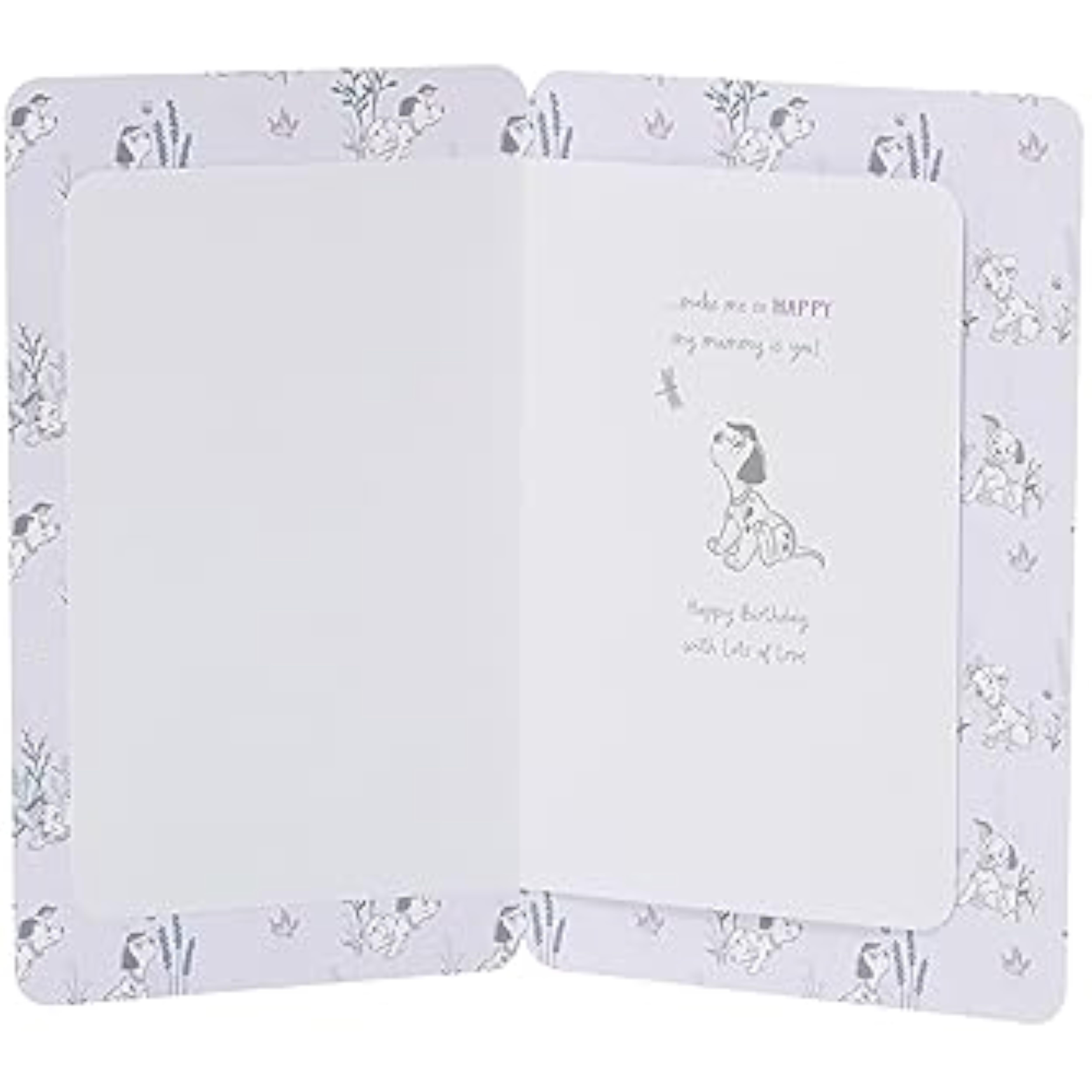 UK Greetings Disney birthday card featuring 101 Dalmatians design, perfect for sending warm wishes to Mummy.