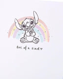 UK Greetings Disney Classics Stitch birthday card featuring cute Lilo & Stitch design, blank inside for personalized messages.