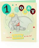 UK Greetings Disney Dumbo birthday greeting card featuring Dumbo with a cheerful design for special occasions.