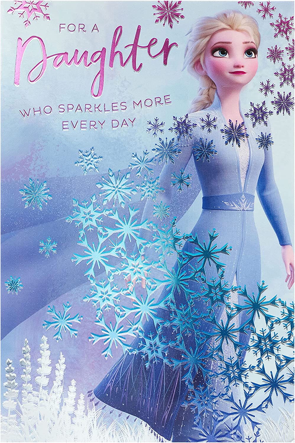 Disney Frozen 2 Elsa birthday greeting card for daughters, by UK Greetings, featuring Elsa from Disney's Frozen 2.