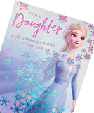 Disney Frozen 2 Elsa birthday greeting card for daughters by UK Greetings, featuring Elsa and winter-themed design.