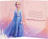 Disney Frozen 2 Elsa birthday greeting card for daughter by UK Greetings, featuring Elsa on the front design.