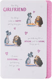 UK Greetings Disney Lady and the Tramp greeting card featuring romantic design, ideal for a girlfriend’s birthday celebration.