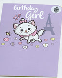 UK Greetings Disney Marie birthday card featuring a cute illustration of Marie the cat from Disney for special celebrations.