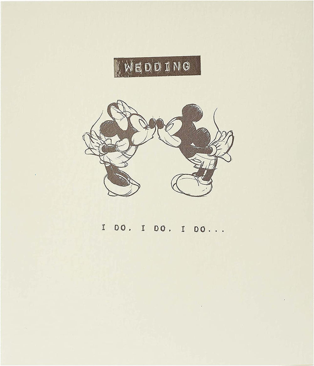 Disney Mickey & Minnie Mouse wedding congratulation greeting card by UK Greetings featuring festive Disney characters and celebration design.