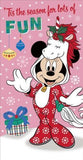 Disney Minnie Mouse Christmas money wallet card from UK Greetings featuring festive holiday design and character illustration.