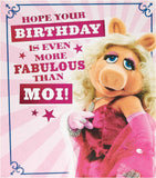 Disney Muppets Miss Piggy birthday greeting card by UK Greetings featuring colorful Miss Piggy illustration.