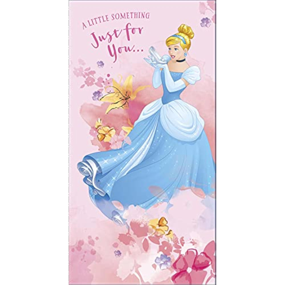 UK Greetings Disney Princess Cinderella money wallet card featuring Cinderella in a colorful, illustrated design for greeting occasions.