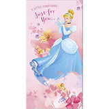 UK Greetings Disney Princess Cinderella money wallet card featuring Cinderella in a colorful, illustrated design for greeting occasions.
