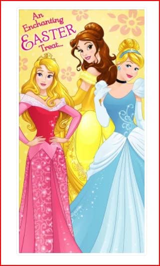 Disney Princess Easter money wallet card by UK Greetings, featuring colorful princess illustrations on a greeting card.