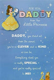 Disney Princess Father's Day card by UK Greetings, featuring colorful princess characters on a cheerful greeting card.