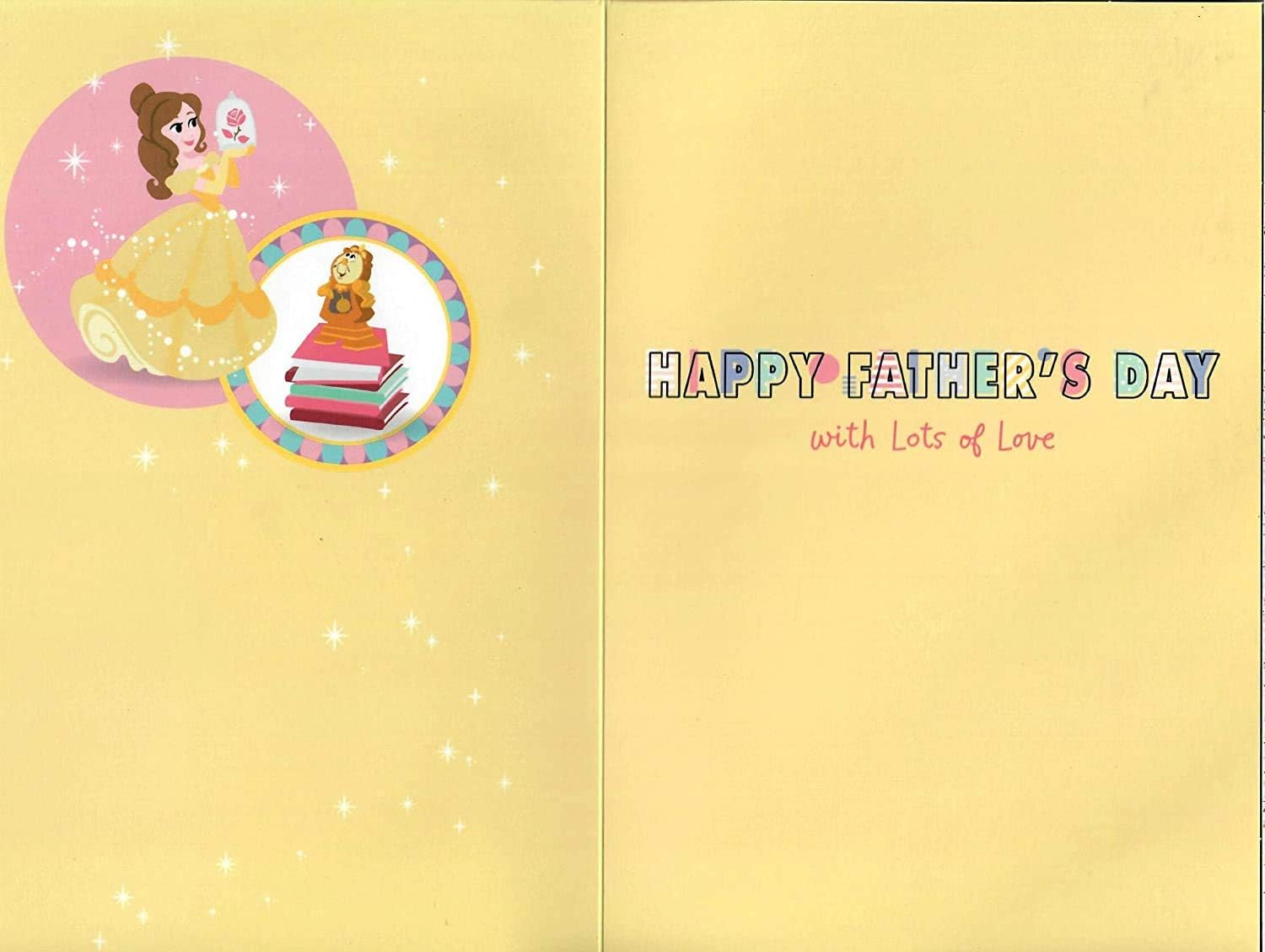 Disney Princess Father's Day card by UK Greetings featuring colorful princess illustrations for dads.