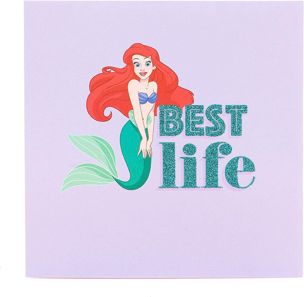 Disney's Princess Best Life greeting card by UK Greetings featuring colorful princess characters and elegant floral designs.