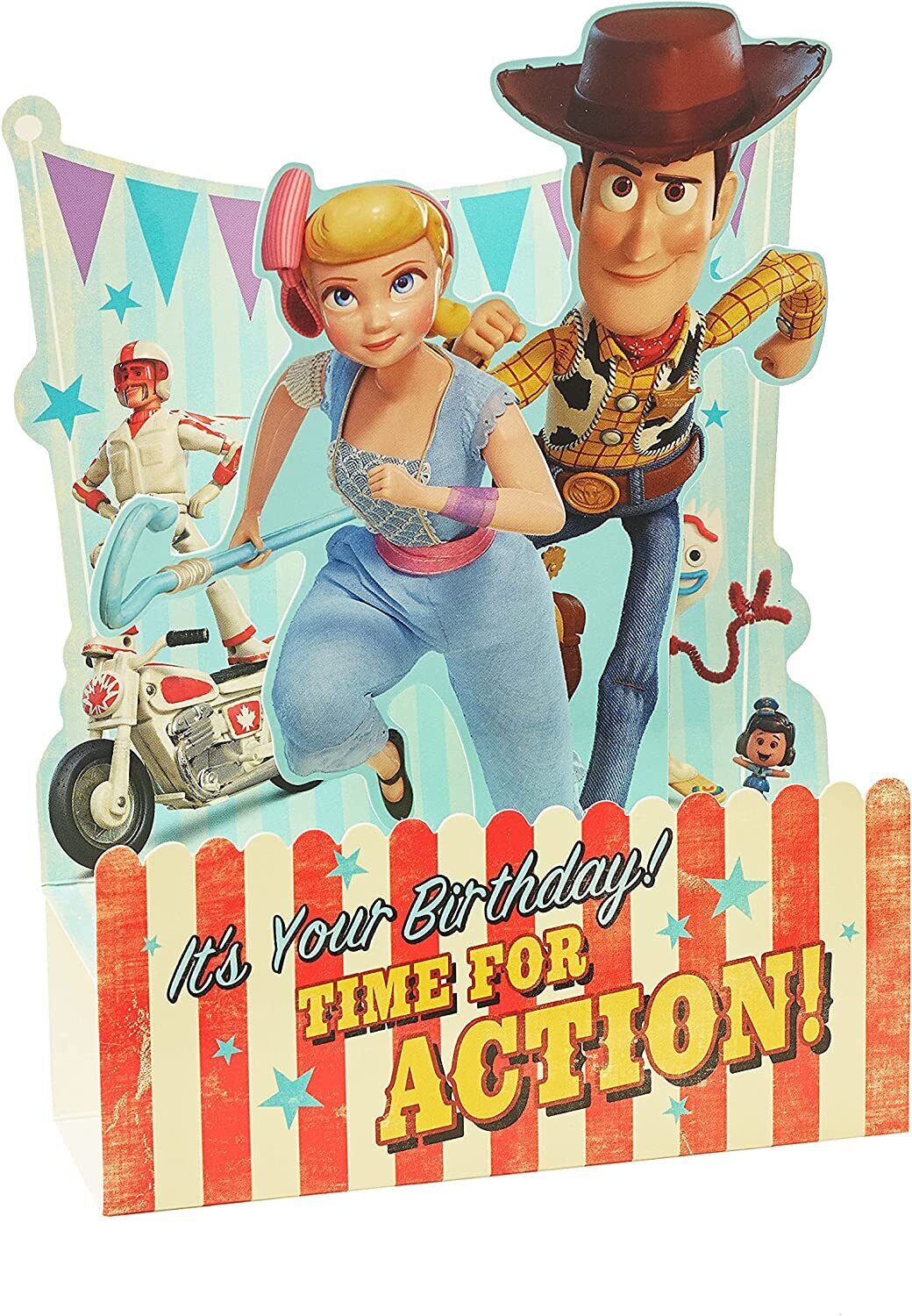Disney Toy Story 4 Woody pop-up birthday greeting card by UK Greetings featuring Woody character in a festive design.