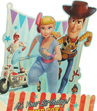 Disney Toy Story 4 Woody pop-up birthday card by UK Greetings, featuring Woody character and colorful birthday design.