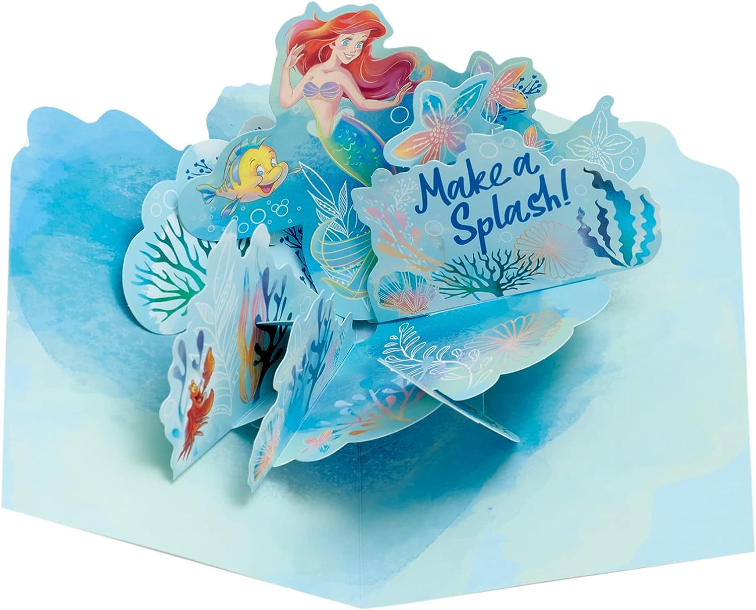 UK Greetings Disney Little Mermaid Ariel birthday greeting card featuring Ariel under the sea with vibrant colors and festive design