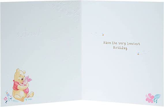 Disney Winnie the Pooh Auntie birthday greeting card by UK Greetings featuring Winnie the Pooh and cheerful birthday design.