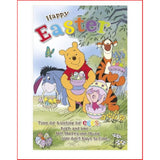 UK Greetings Disney Winnie the Pooh Easter greeting card featuring Winnie the Pooh with Easter eggs and spring flowers.