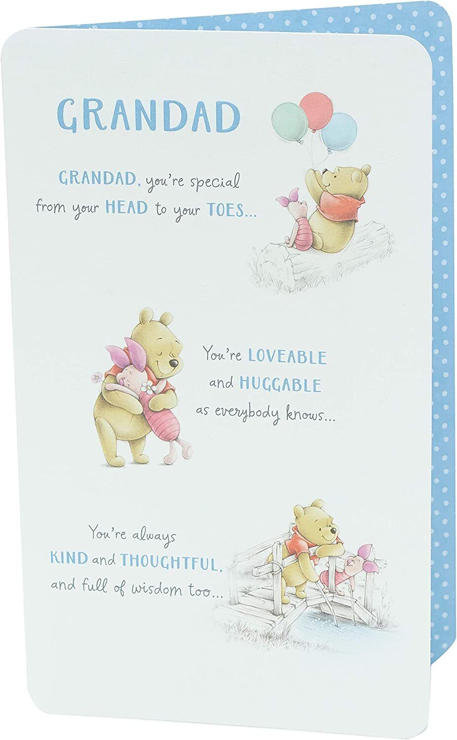 Disney Winnie the Pooh Granddad birthday card by UK Greetings, featuring colorful Winnie the Pooh design for special occasions.