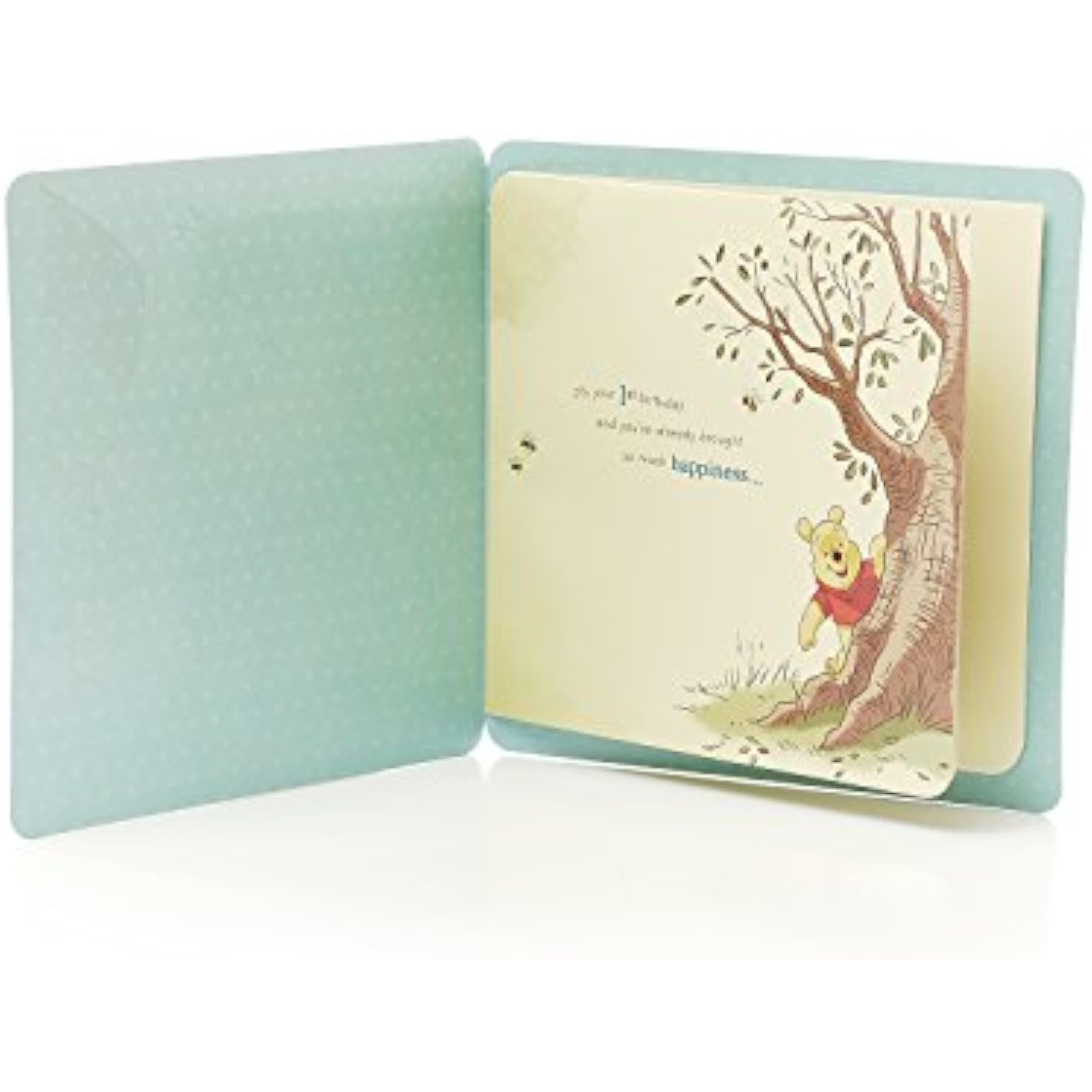 Disney Winnie the Pooh grandson 1st birthday greeting card by UK Greetings, featuring Winnie the Pooh illustration for special occasions
