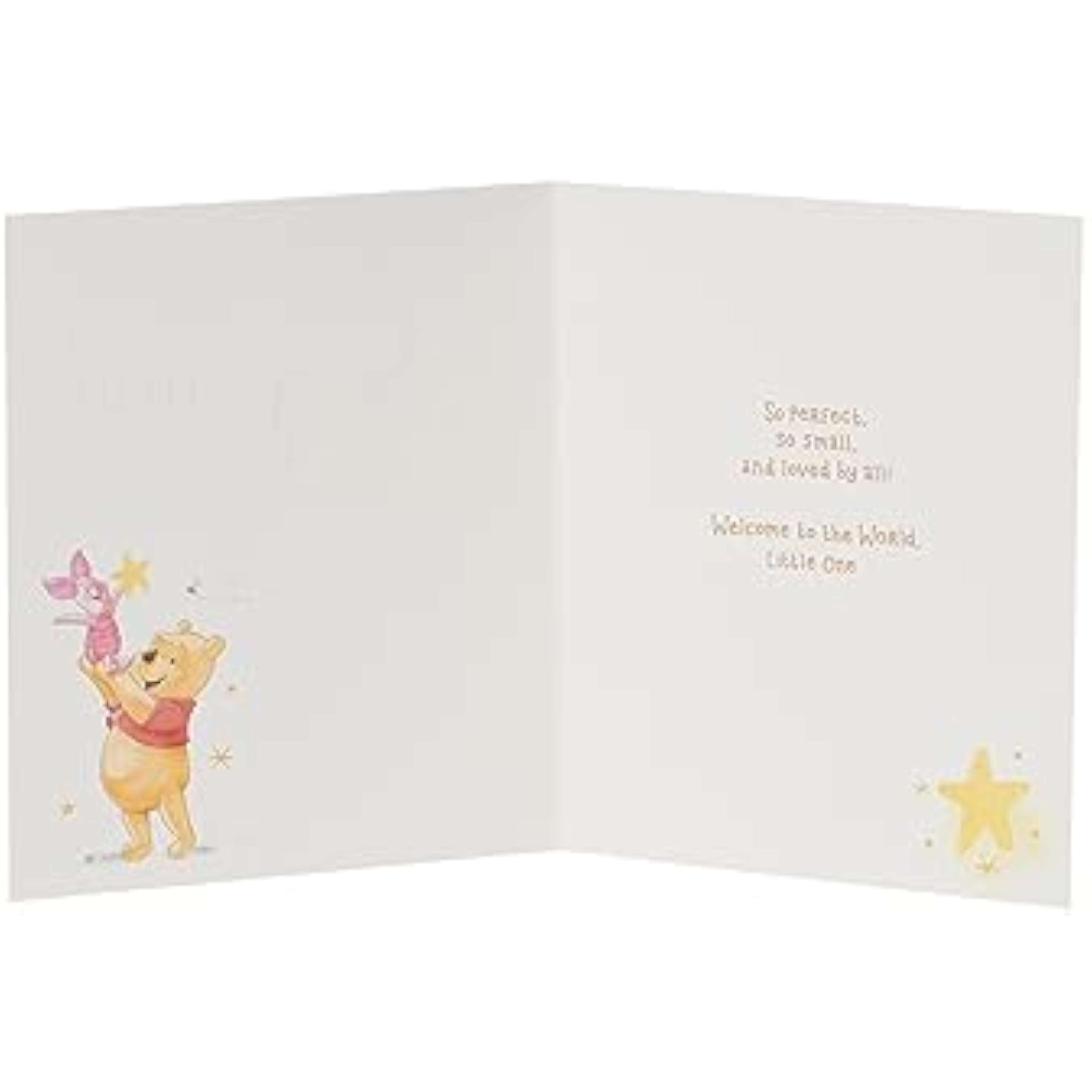 UK Greetings Disney Winnie the Pooh new baby greeting card with adorable Pooh and playful design for celebrating a new arrival