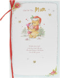 UK Greetings Disney Winnie the Pooh and Piglet Christmas greeting card featuring festive holiday design with beloved characters.