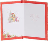 UK Greetings Disney Winnie the Pooh and Piglet Christmas card featuring Winnie the Pooh and Piglet in festive holiday scene.