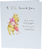 Disney Winnie the Pooh and Piglet thank you greeting card by UK Greetings featuring cheerful characters on the front.
