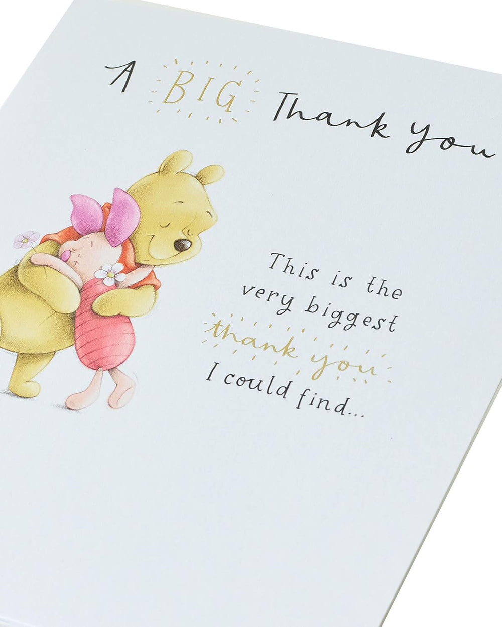 UK Greetings Disney Winnie the Pooh Piglet thank you card featuring Piglet with a cheerful design, ideal for expressing gratitude.