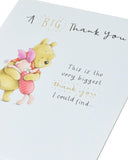 UK Greetings Disney Winnie the Pooh Piglet thank you card featuring Piglet with a cheerful design, ideal for expressing gratitude.