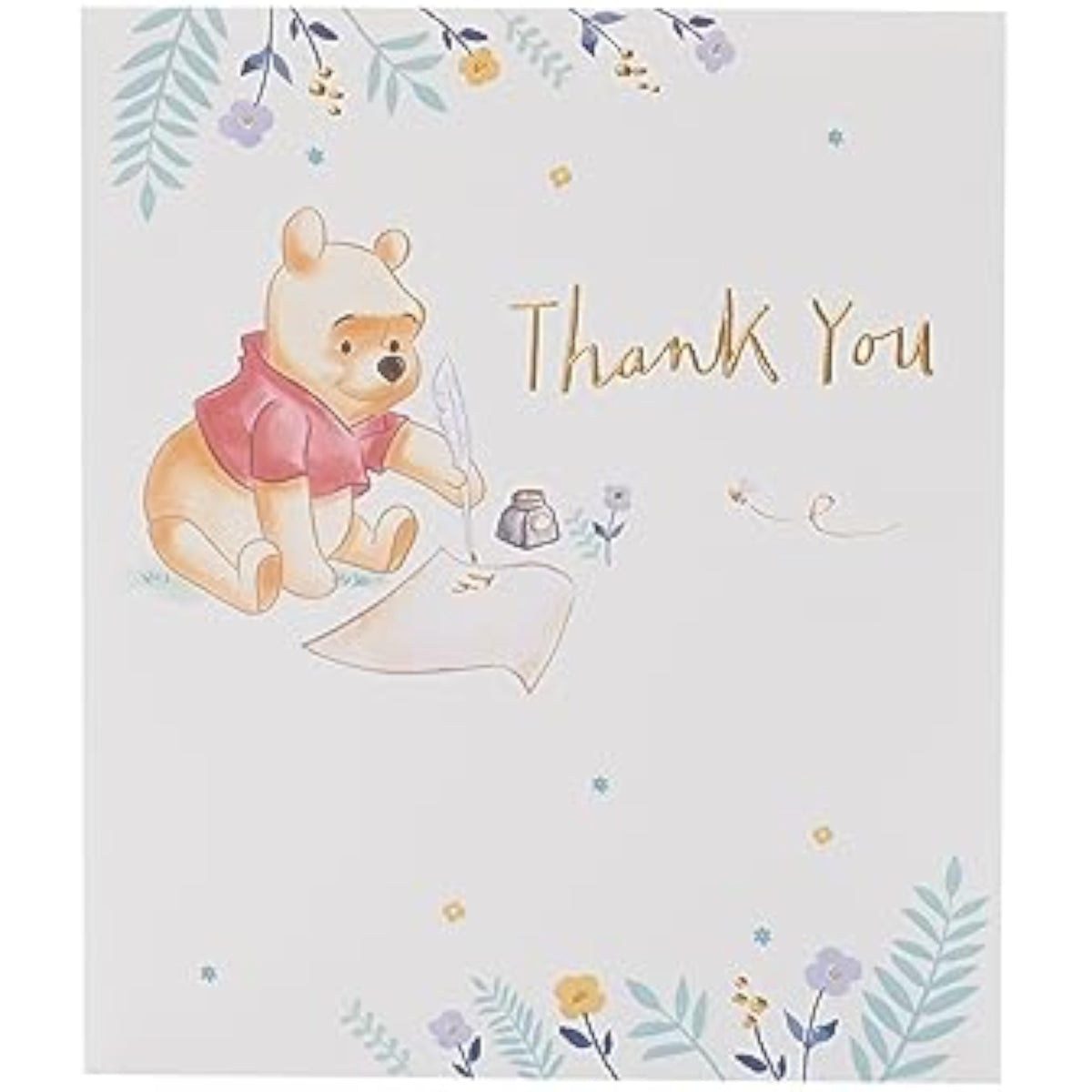 UK Greetings Disney Winnie the Pooh thank you card featuring Winnie the Pooh and friends on a colorful greeting card design.