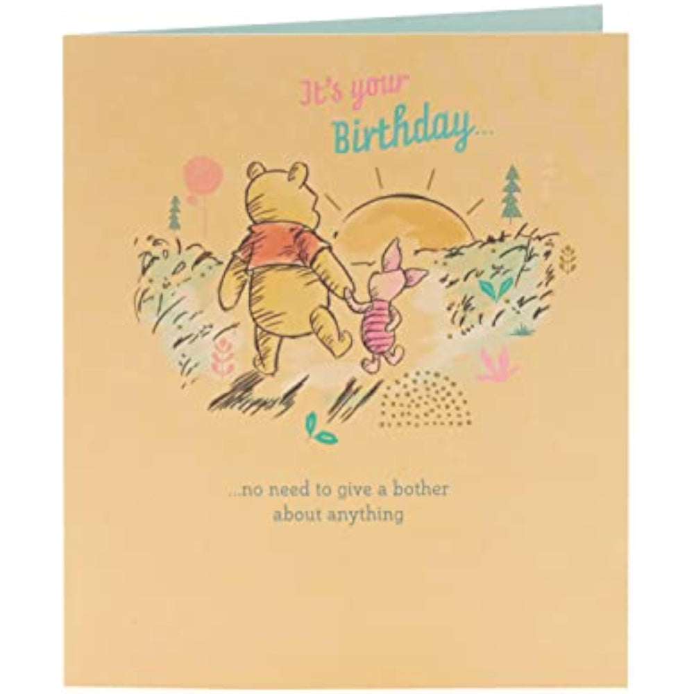 UK Greetings Disney Winnie the Pooh birthday greeting card featuring Winnie the Pooh and friends, colorful and cheerful design.