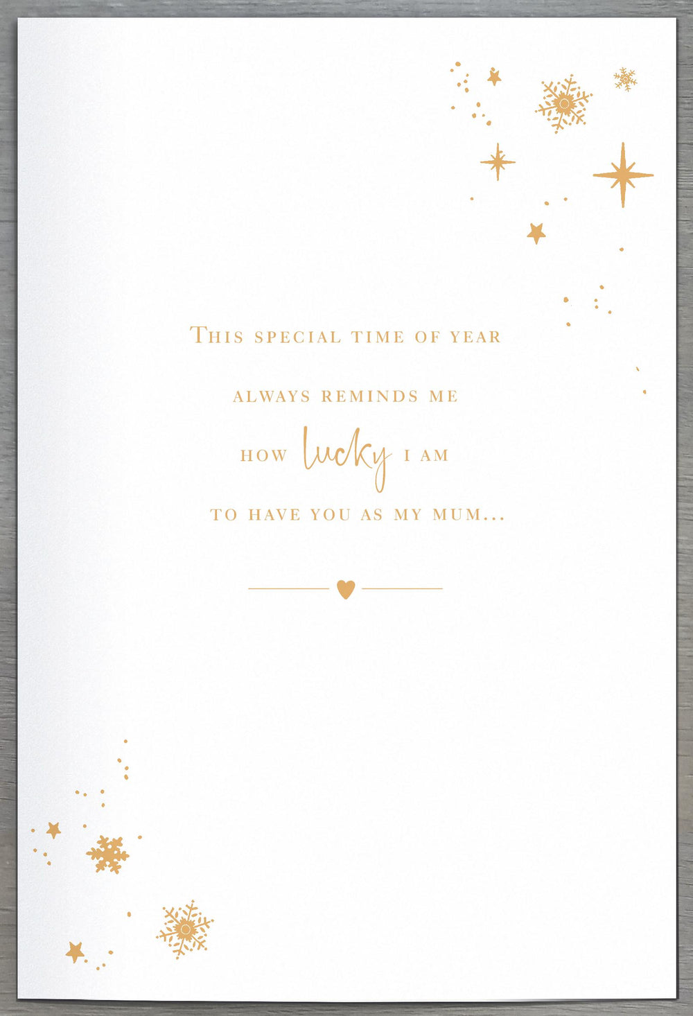 UK Greetings Doe and Deer Christmas card featuring festive holiday design with a heartfelt message for Wonder Mum.