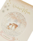UK Greetings Doe and Deer Wonderful Mum Christmas Card featuring festive holiday design with deer and winter scene.