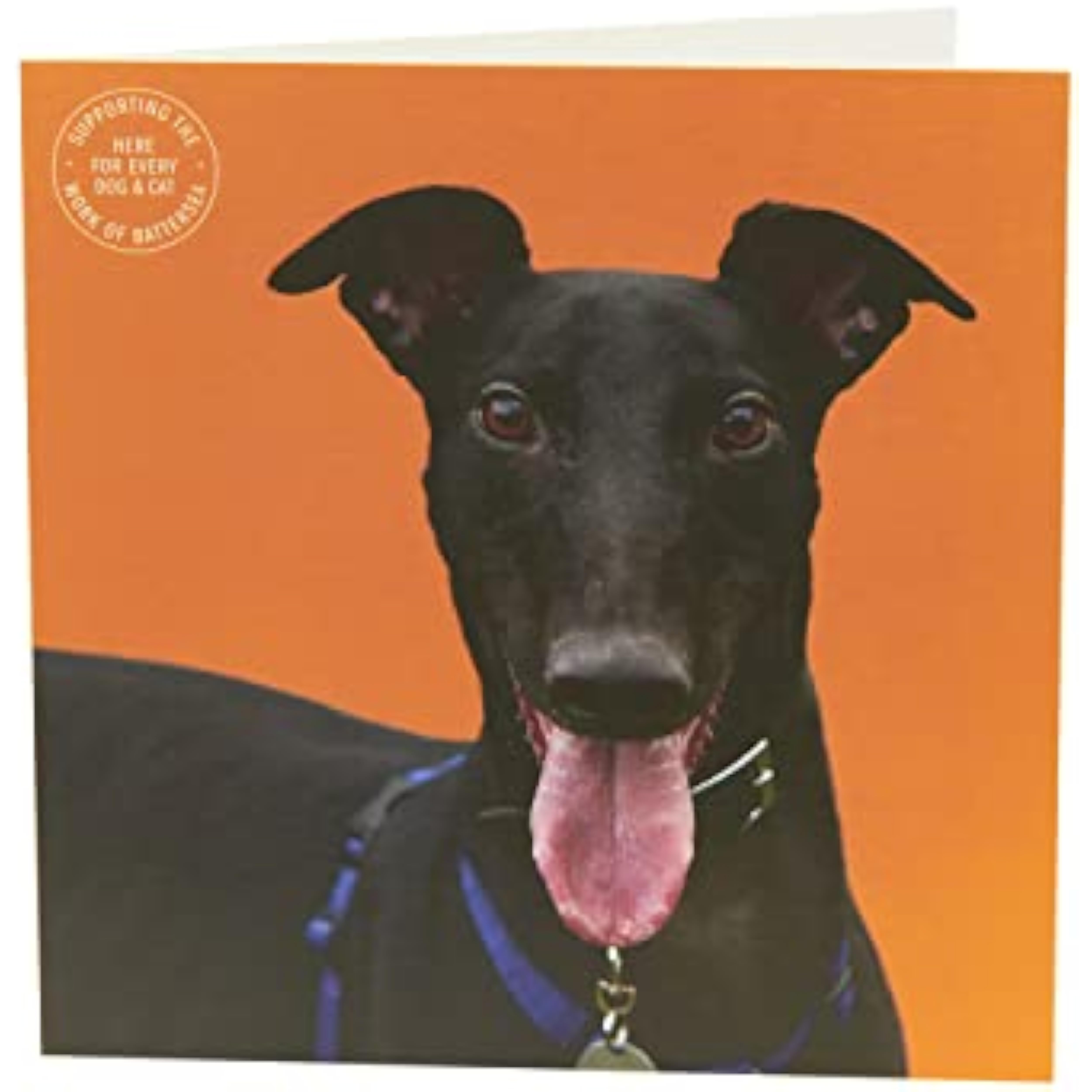 UK Greetings Dog Design Battersea Birthday Card featuring colorful dog illustrations on a cheerful greeting card.