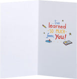 UK Greetings Doodle Design Thank You Teacher Card with colorful doodle illustrations, perfect for expressing appreciation to teachers.