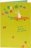 UK Greetings Easter Bunny greeting card for nephew featuring colorful bunny illustration on a cheerful card design.